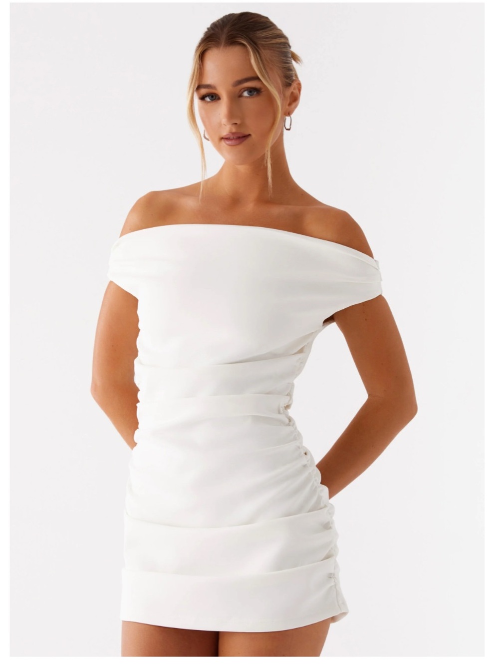 NWT Peppermayo White Off-Shoulder Mini Dress